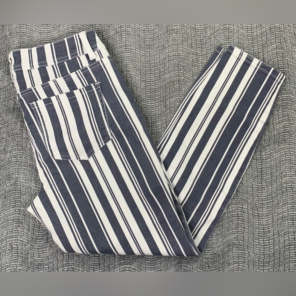 Rocks & Indigo Blue and White Striped Cropped/ Ankle Denim Pants Size 10/29
